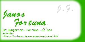 janos fortuna business card